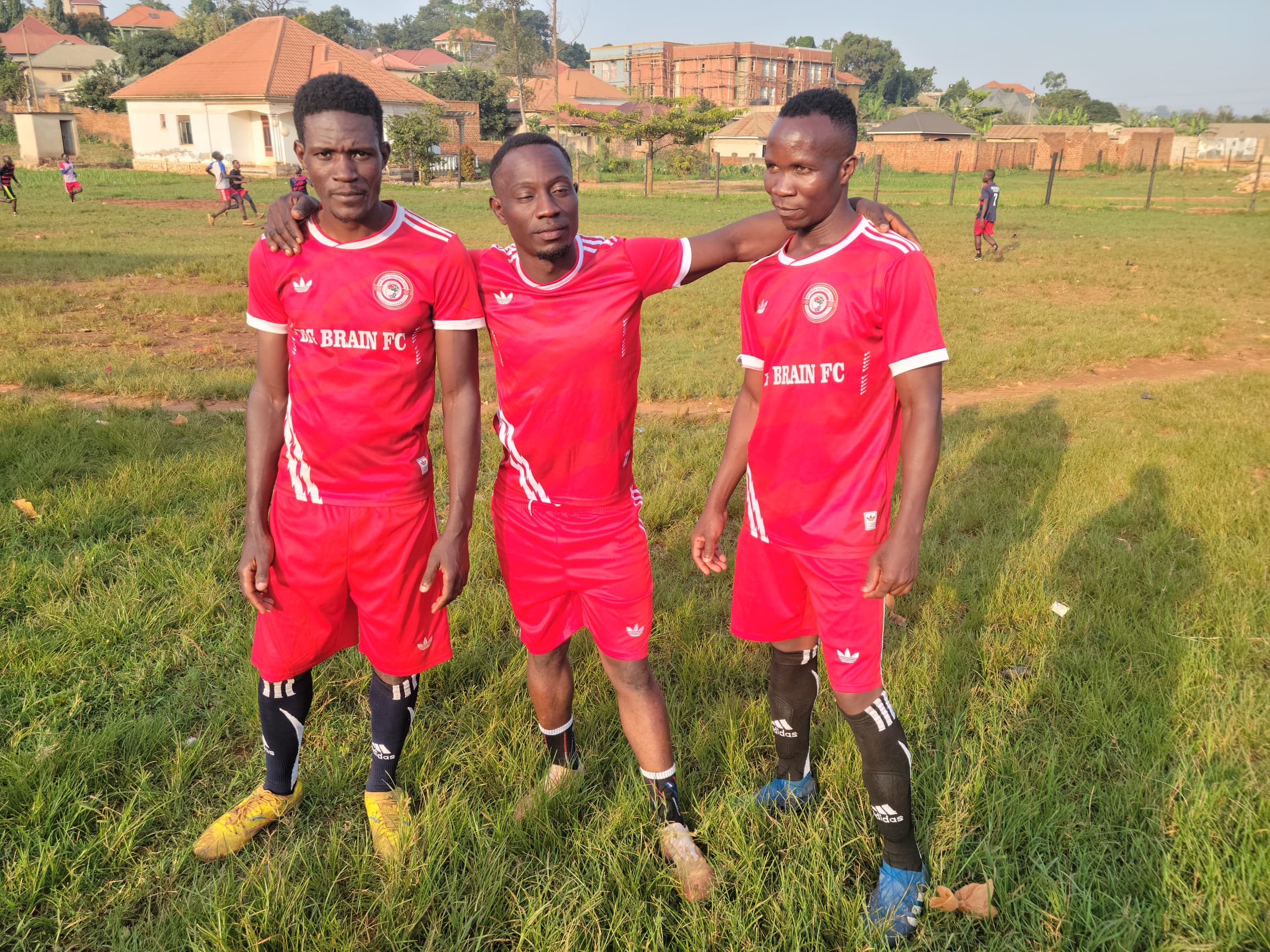 With team mates 
